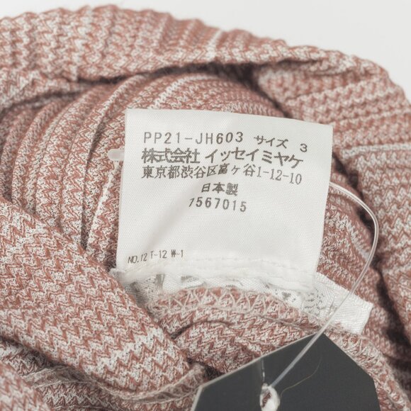 Pleats Please Issey Miyake Dusty Rose Herringbone-Print Midi Dress - Picture 7 of 7